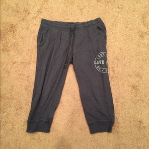 PINK cropped grey sweatpants